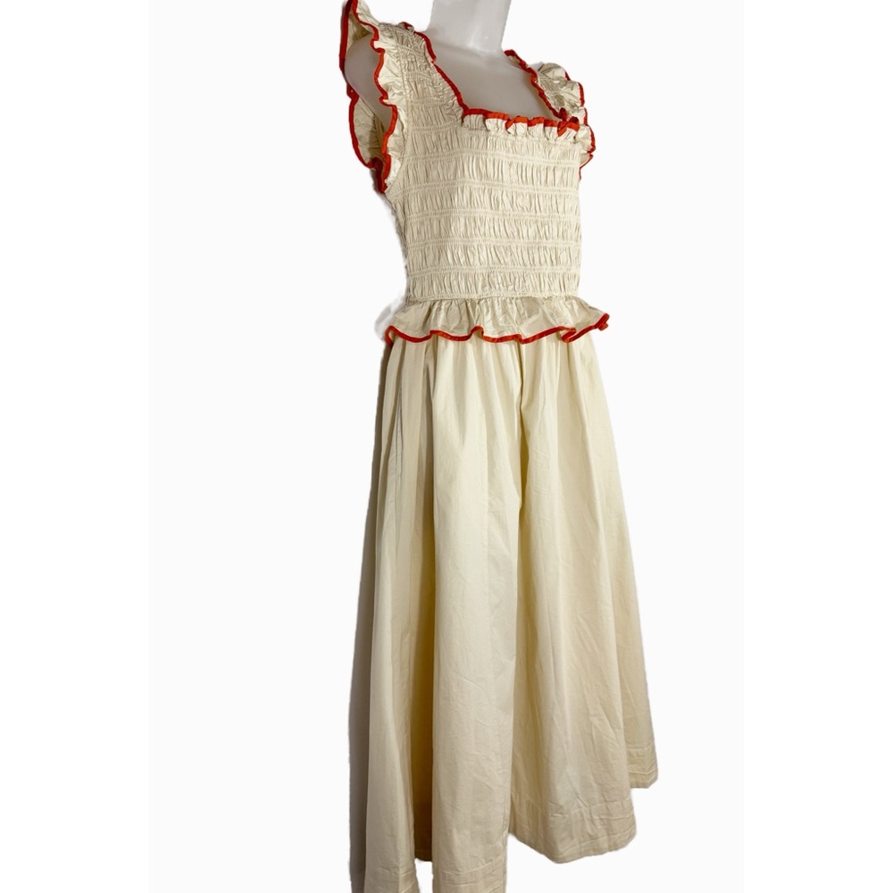 Free People Cream Midi Dress with Red Trim - Picture 5 of 12